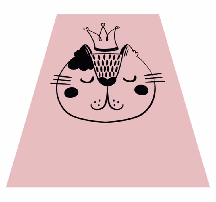 Crowned Cat Illustration animal mat - TenStickers