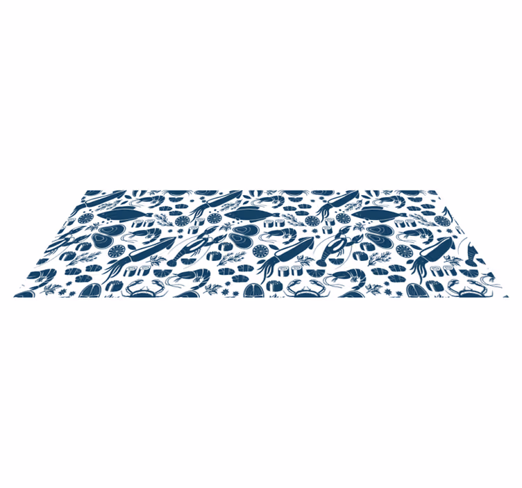 Seafood pattern kitchen vinyl mat - TenStickers