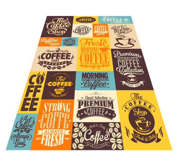 Coffee Typography Collection quote rug - TenStickers