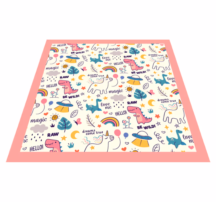 Colorful Dinosaur Theme kids carpet - TenStickers