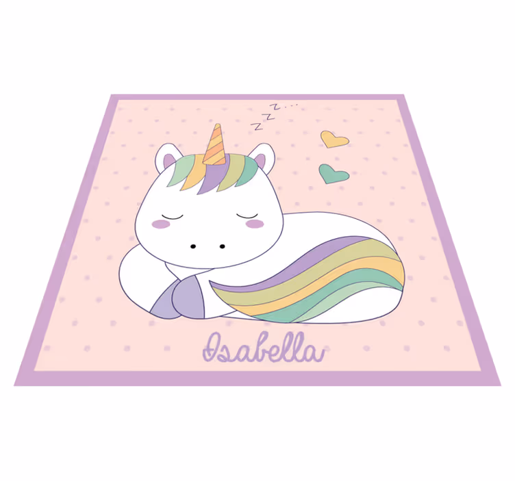 Sleepy Unicorn custom floor mat - TenStickers