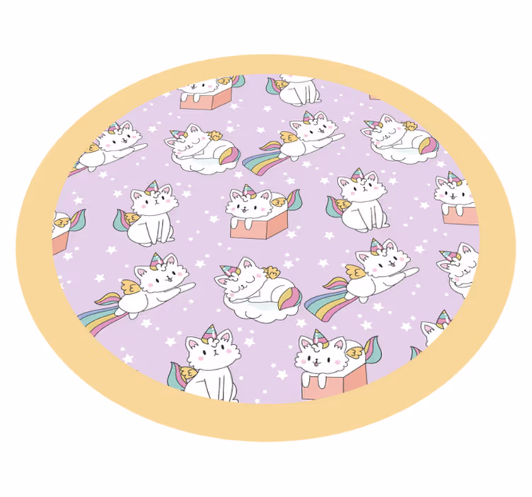 Unicorn Cat Adventure kids rug - TenStickers