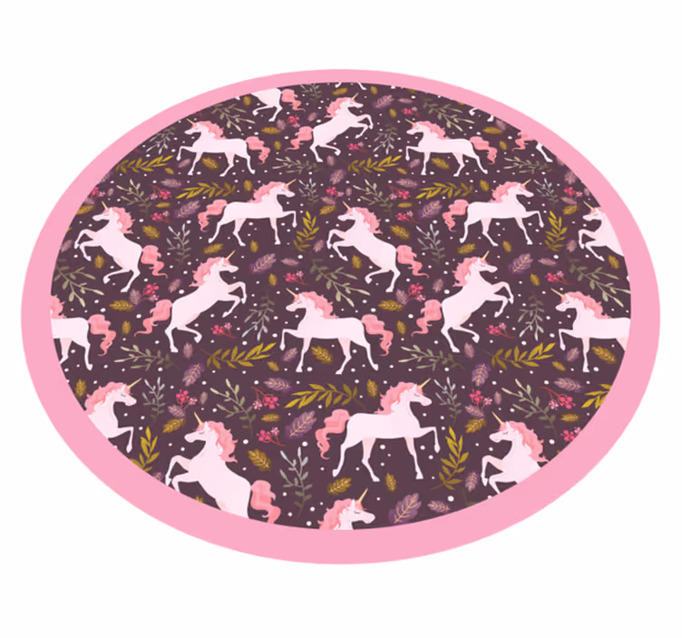 Unicorn Pattern Circle animal mat - TenStickers