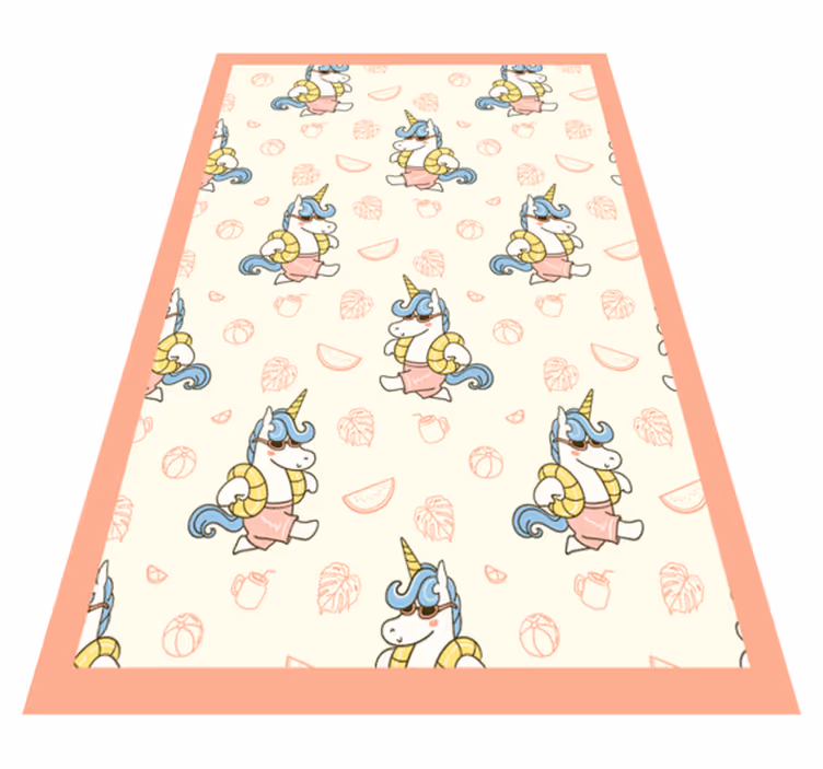 Unicorn Patterned kids carpet - TenStickers