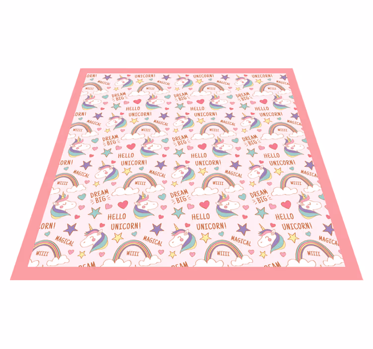 Magical Unicorn Motif nursery rug - TenStickers