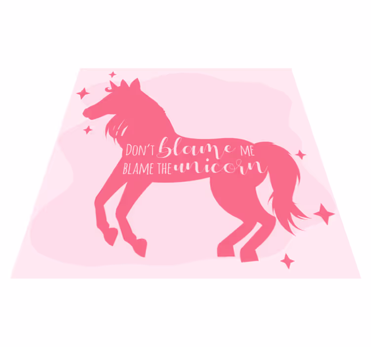 Blame the Unicorn kids carpet - TenStickers