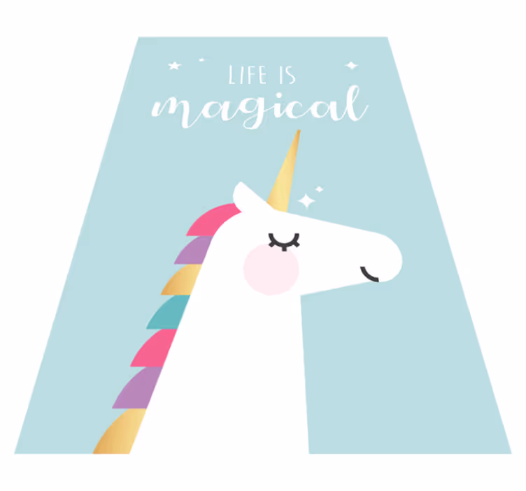 Unicorn Magical Phrase kids carpet - TenStickers