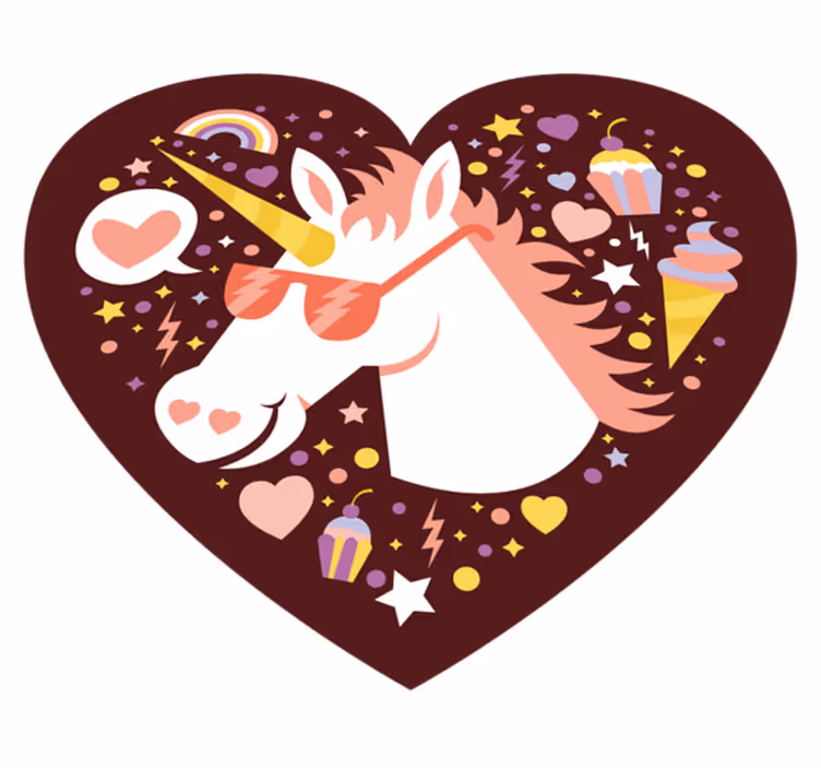 Unicorn Heart Rug kids carpet - TenStickers