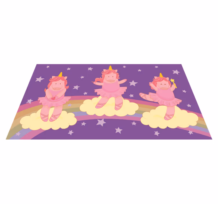 Unicorn Fantasy Dance kids carpet - TenStickers