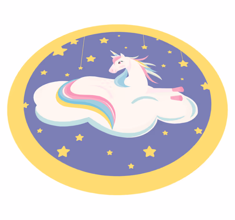 Unicorn Dream Circle nursery rug - TenStickers
