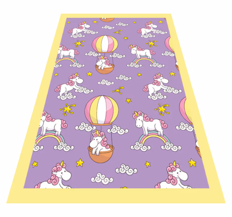 Playful Unicorn Pattern kids carpet - TenStickers