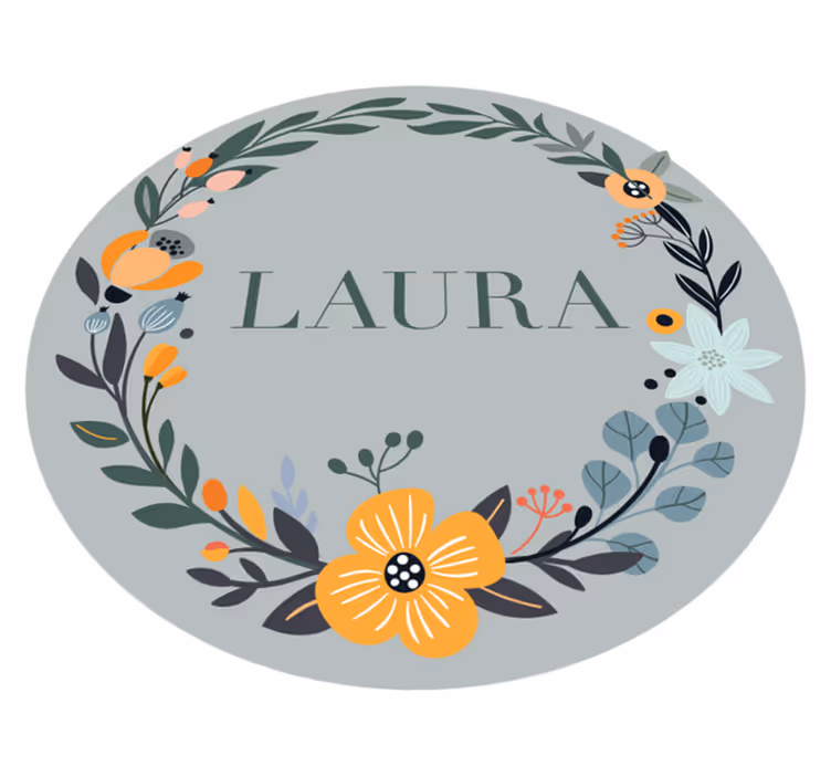 Personalized Floral Design custom floor mat - TenStickers