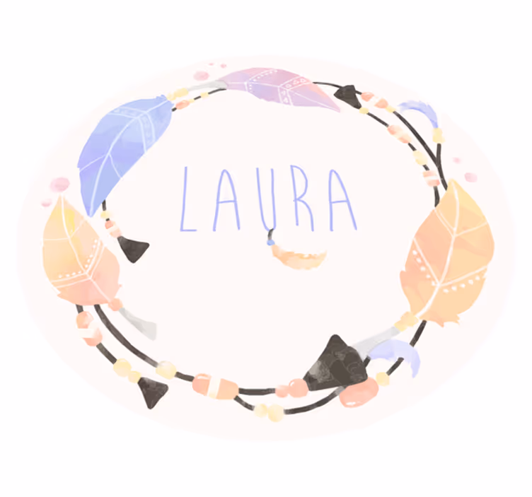 Personalized Feather Circle custom floor mat - TenStickers