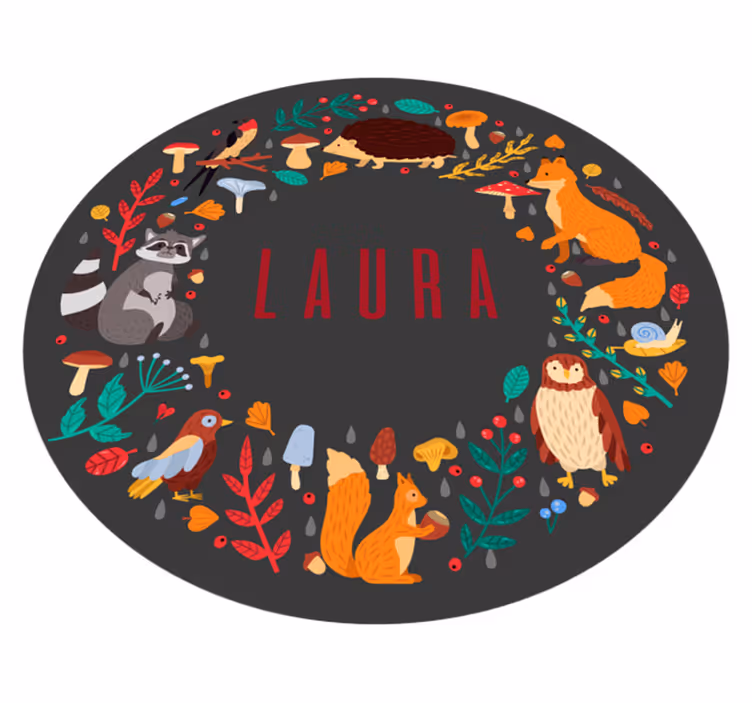 Personalized Woodland nursery rug - TenStickers