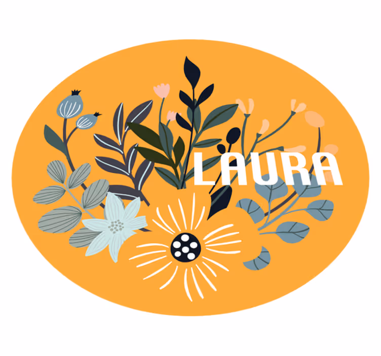 Personalized Floral Insignia custom floor mat - TenStickers