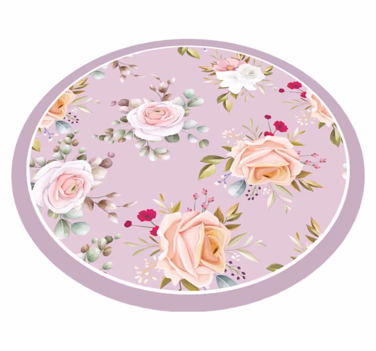 Botanical Ring Sophistication floral rug - TenStickers