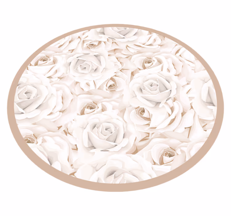 Elegant white roses bedroom rug - TenStickers