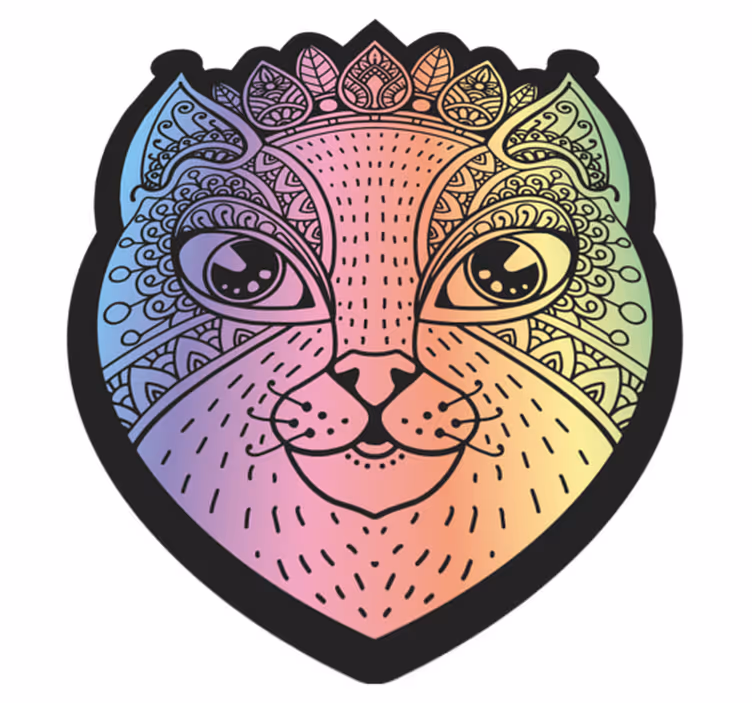 Mandala Cat Illustration animal mat - TenStickers