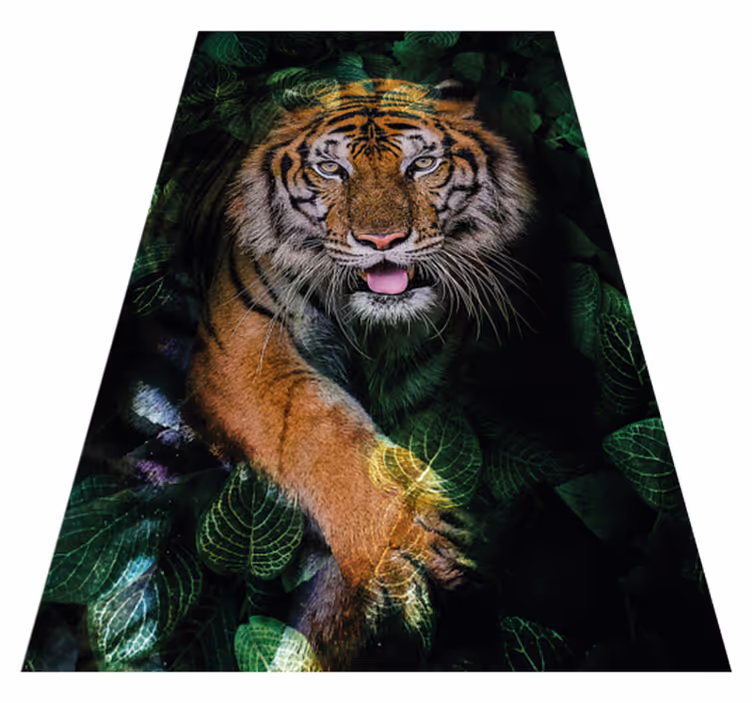 Tiger Foliage Portrayal animal mat - TenStickers