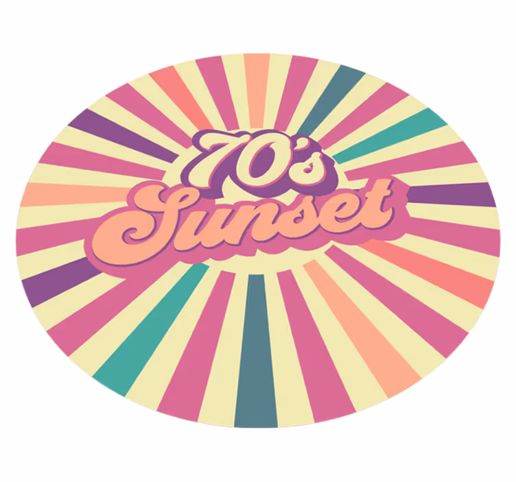 70s Sunset Vibes quote rug - TenStickers