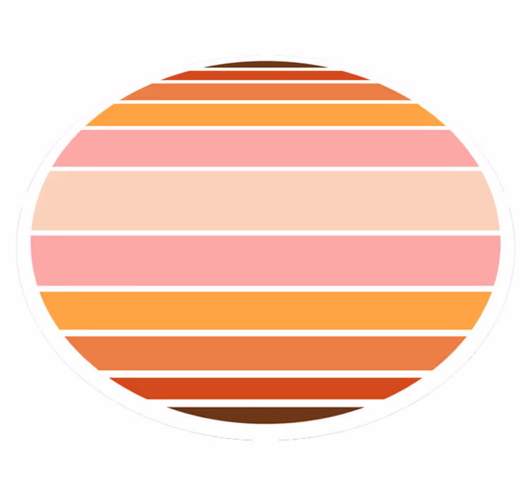 Striped Oval Design stripes rug - TenStickers
