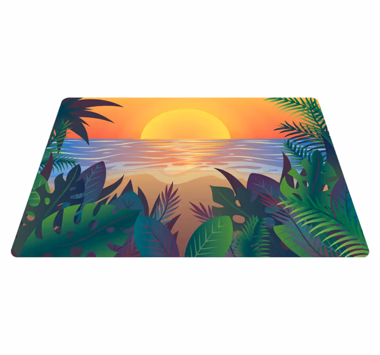 Tropical Sunset nature rug - TenStickers