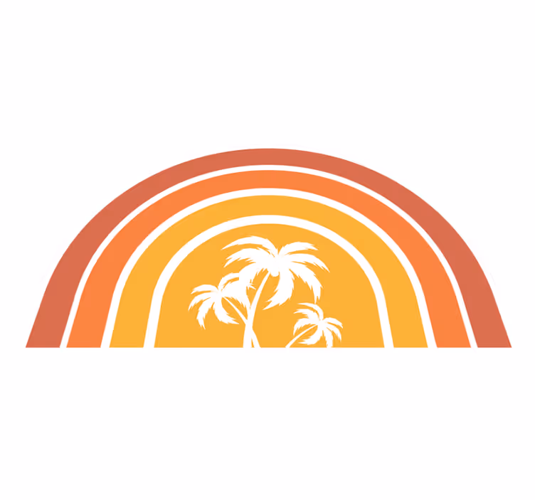 Tropical Sunset Emblem nature rug - TenStickers