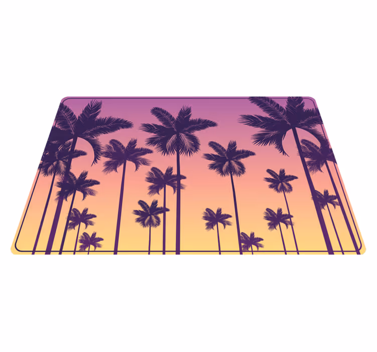 Tropical Sunset Silhouette nature rug - TenStickers
