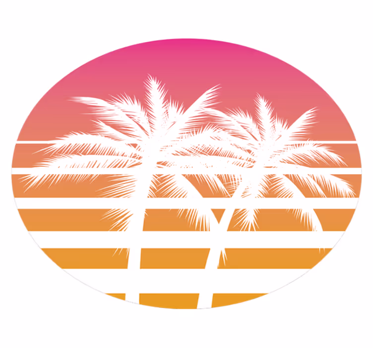 Tropical Sunset Palms floral rug - TenStickers