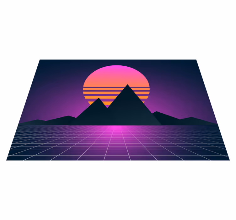 Retro Sunset Geometry vintage rug - TenStickers
