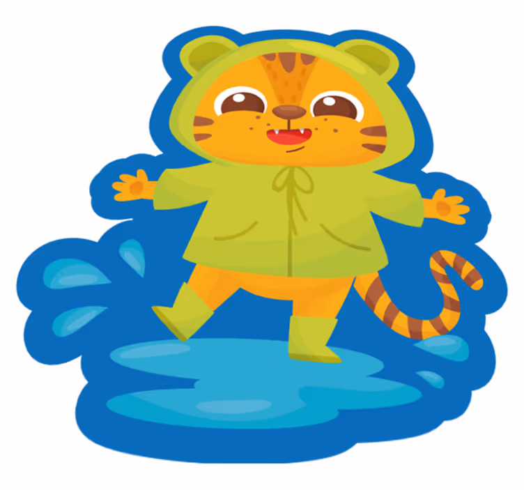 Cartoon Tiger Character kids carpet - TenStickers