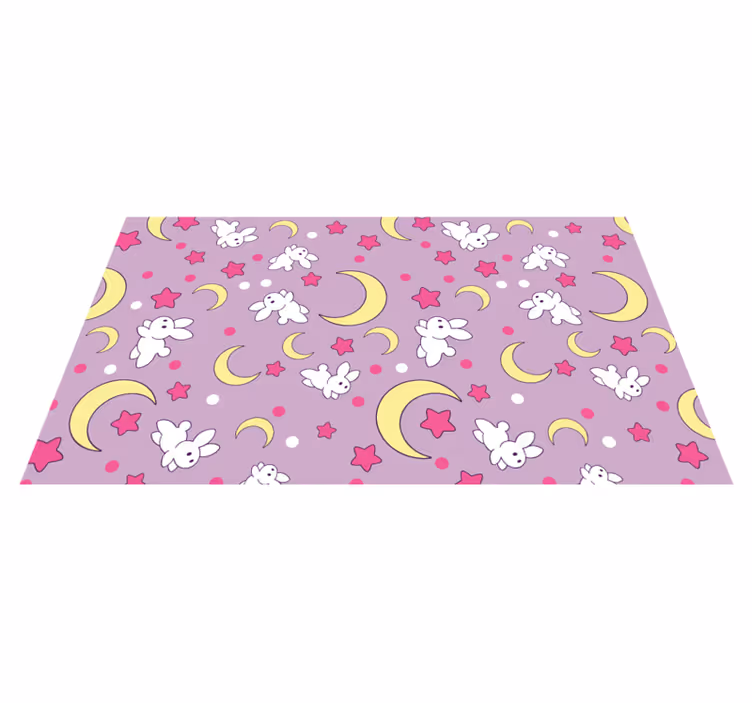 Bunny Nighttime Motif kids carpet - TenStickers