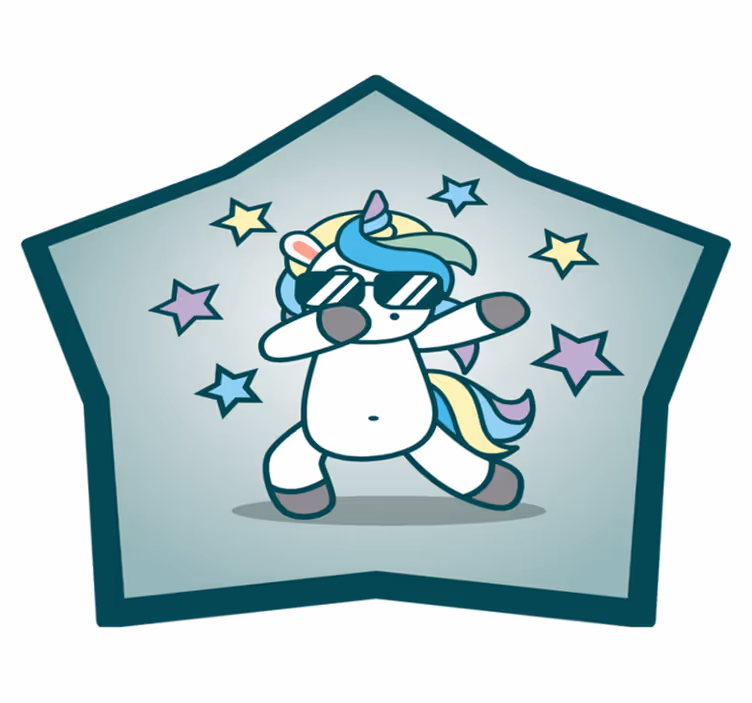 Cool Unicorn Star kids carpet - TenStickers