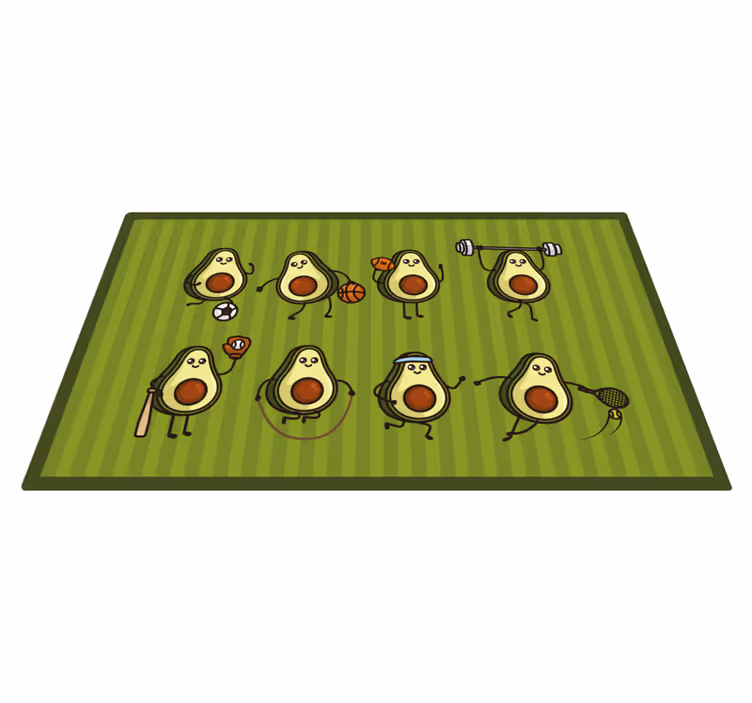 Avocado Characters kids rug - TenStickers