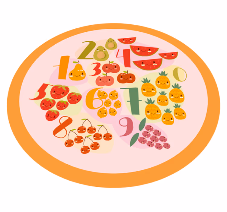 Fruity Counting Circle game rug - TenStickers