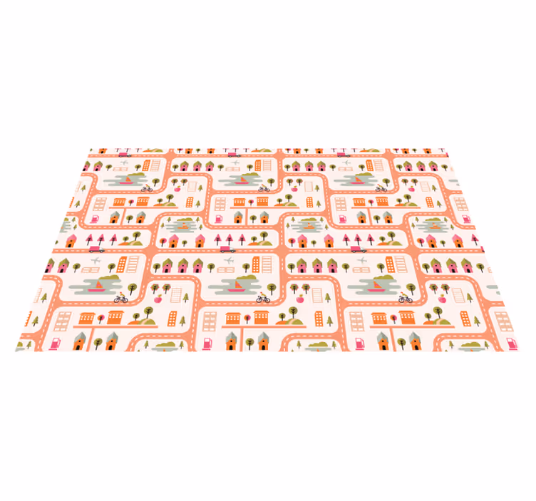 Kids road tractors road rug - TenStickers