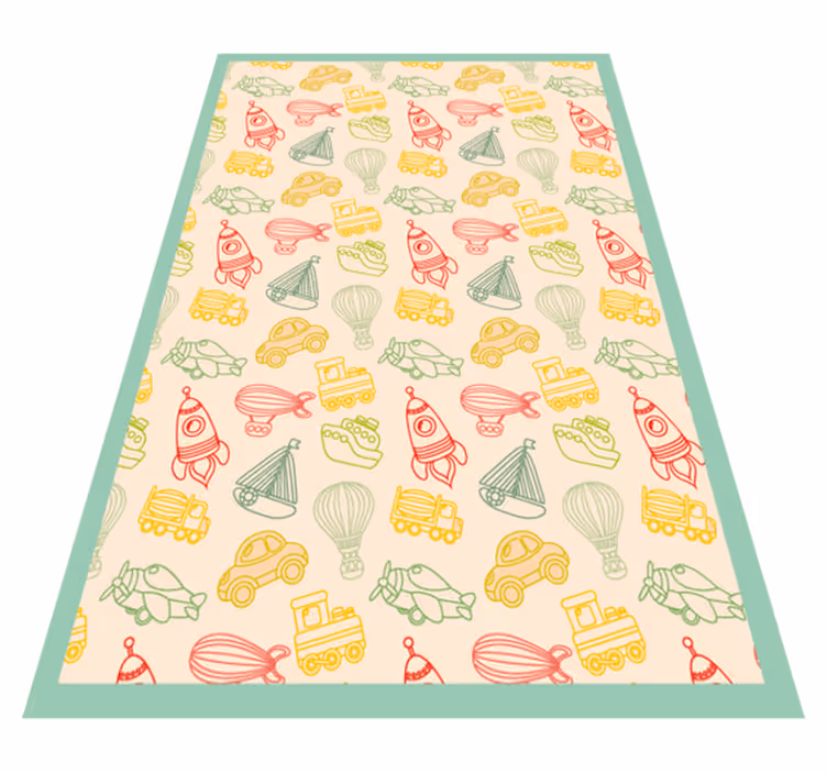 Playful Transport Pattern kids carpet - TenStickers