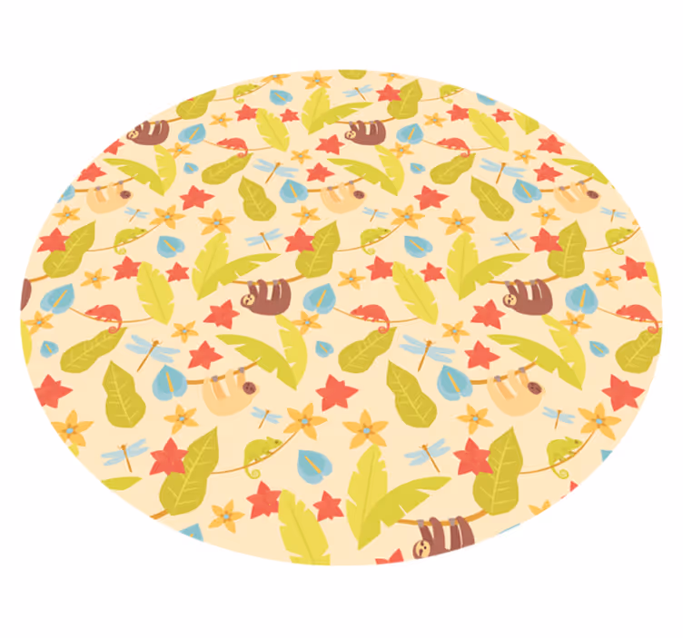 Autumn Critters Circular kids rug - TenStickers