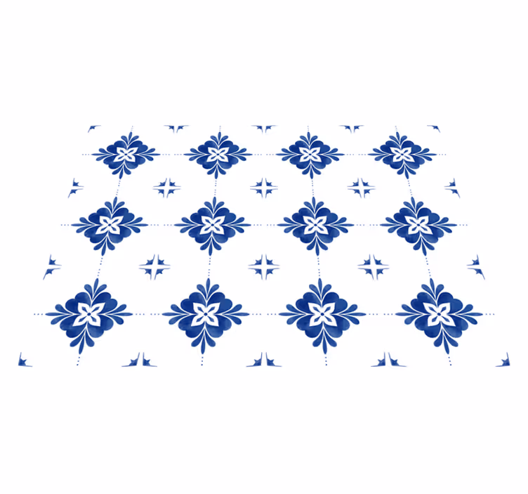 White and teal tile vinyl carpet - TenStickers