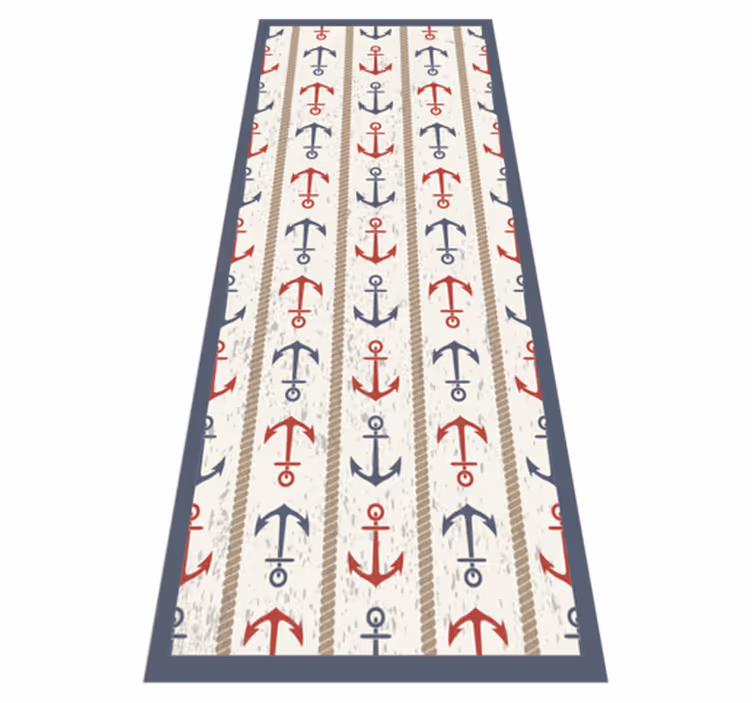 Nautical Anchor Pattern minimalistic rug - TenStickers
