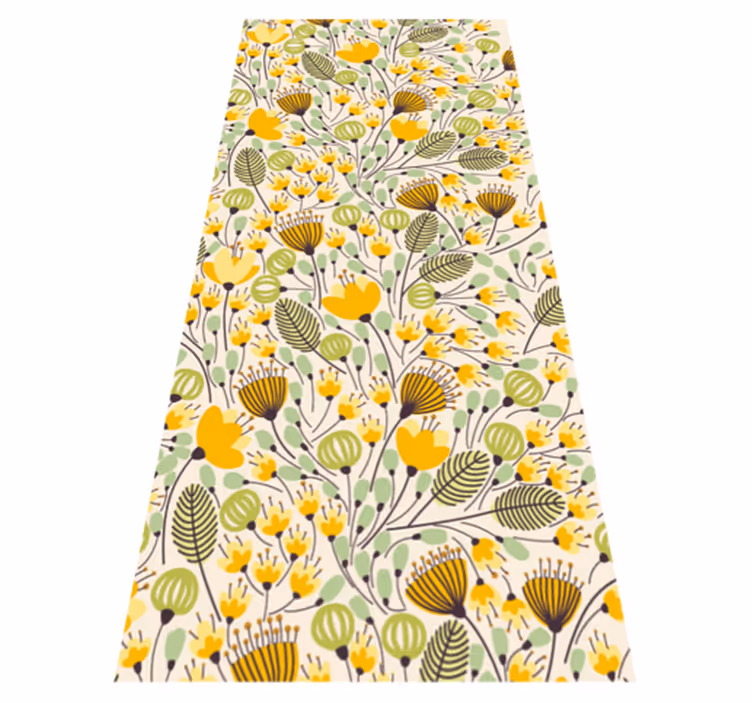 Floral rug with floral botanic design - TenStickers