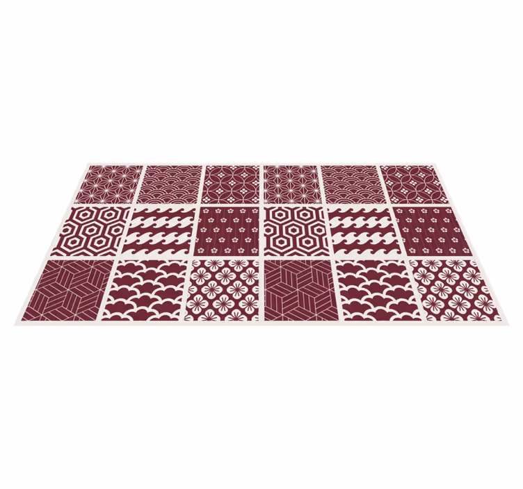 Red tile pattern vinyl carpet - TenStickers