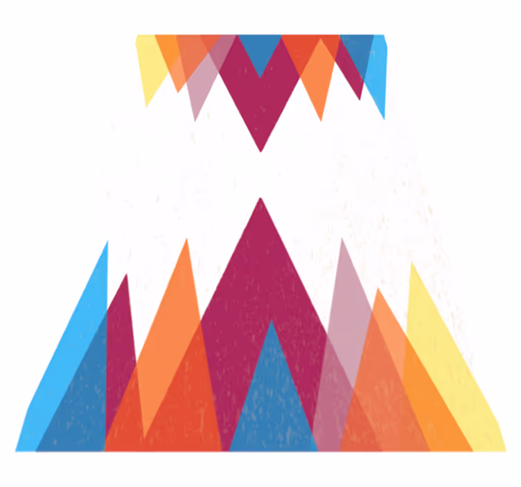 Colorful Triangles Arrangement geometric rug - TenStickers