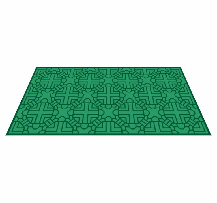 Geometric rug with green pattern - TenStickers