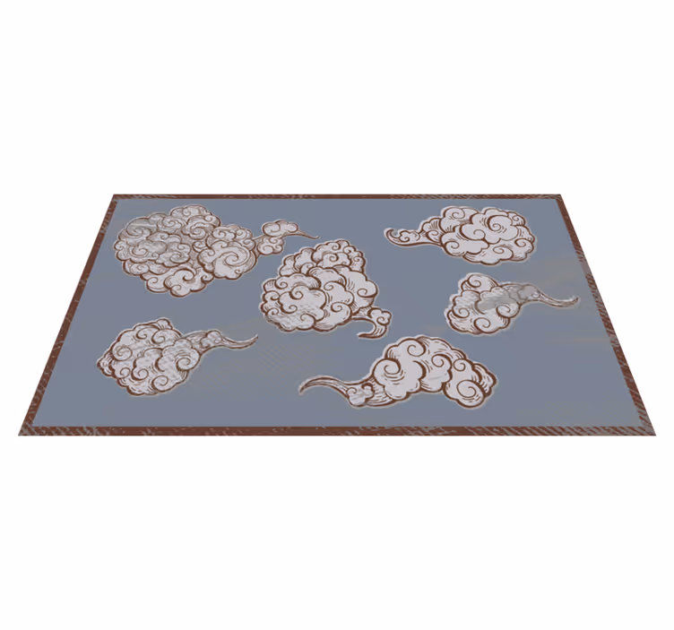 Ornate Cloud Motifs bedroom carpet - TenStickers