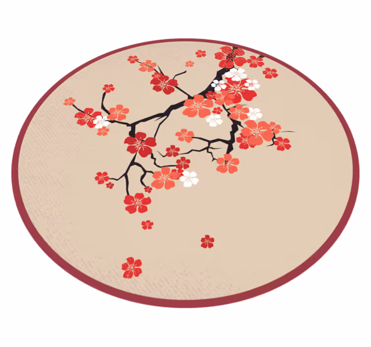 Blossoming Branches floral rug - TenStickers