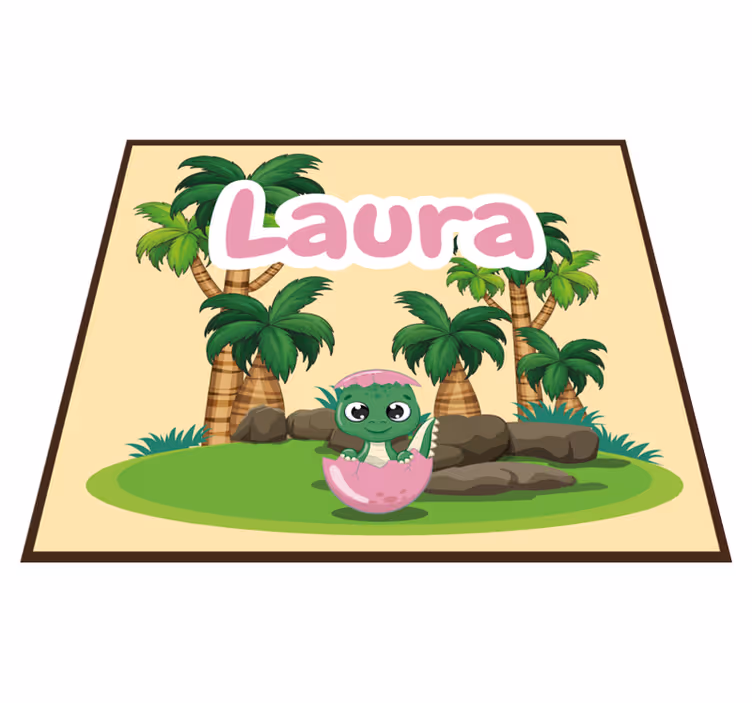 Personalized Dinosaur Scene custom floor mat - TenStickers