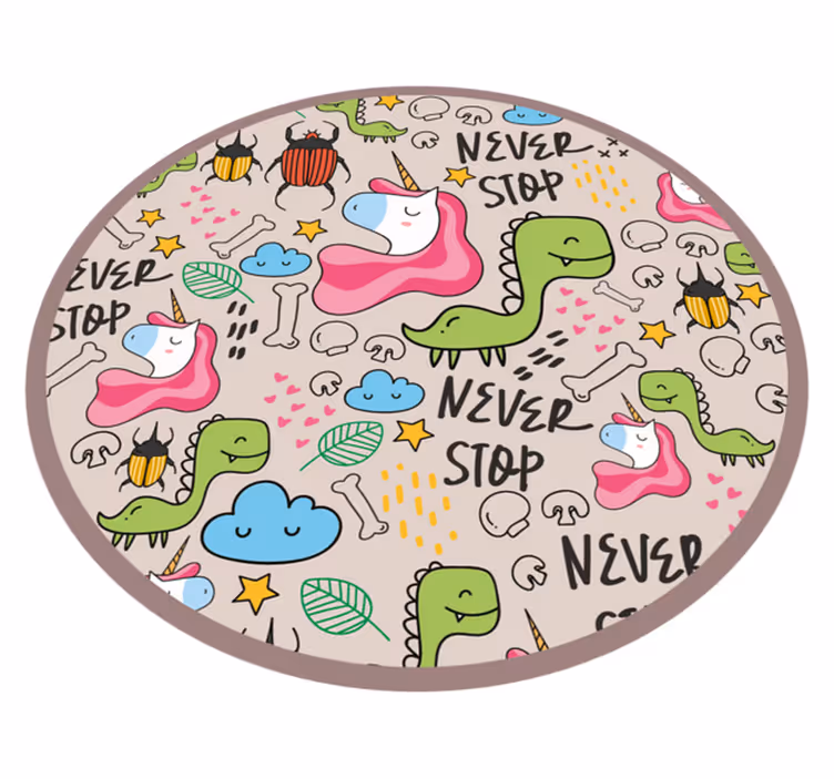 Playful Unicorn Design kids carpet - TenStickers