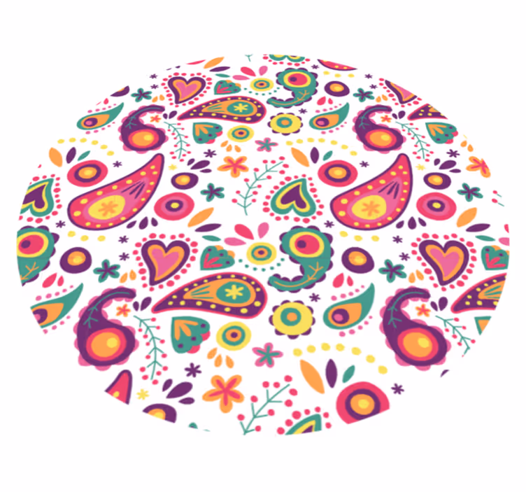 Colorful Paisley Pattern floral rug - TenStickers