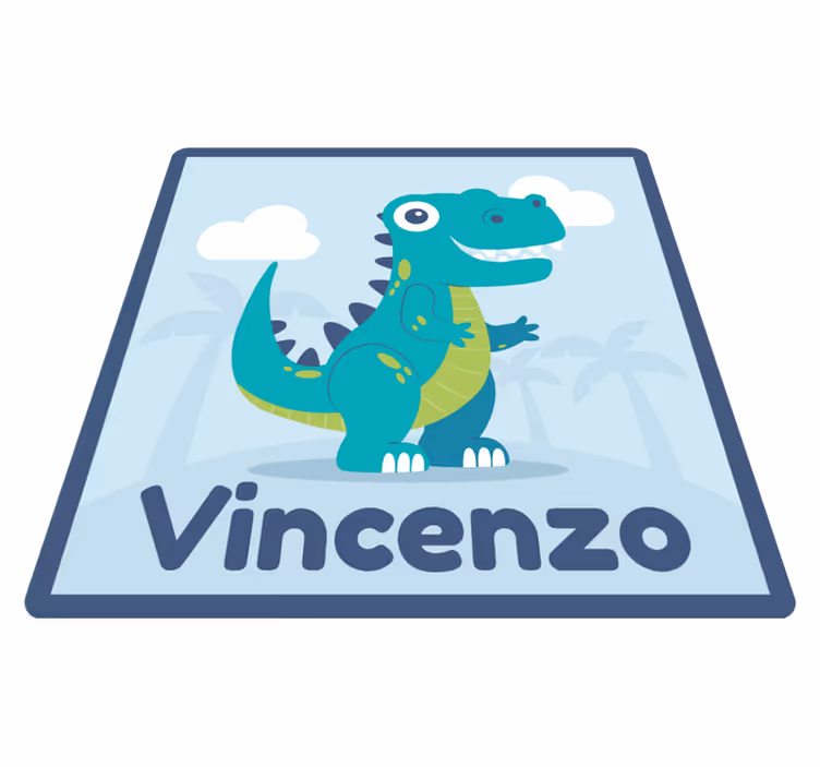 Personalized Dinosaur Illustration nursery rug - TenStickers
